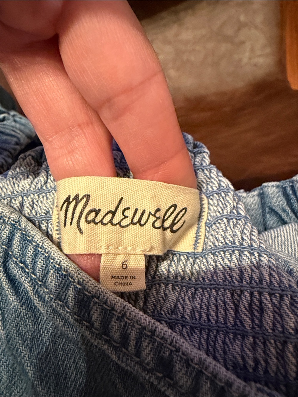 Madewell Light Denim Button-Front Ruffled Sleeve Dress - Picture 2 of 4
